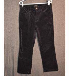 Talbots Corduroy Women's 6 Black Pants Cropped Stretch Casual